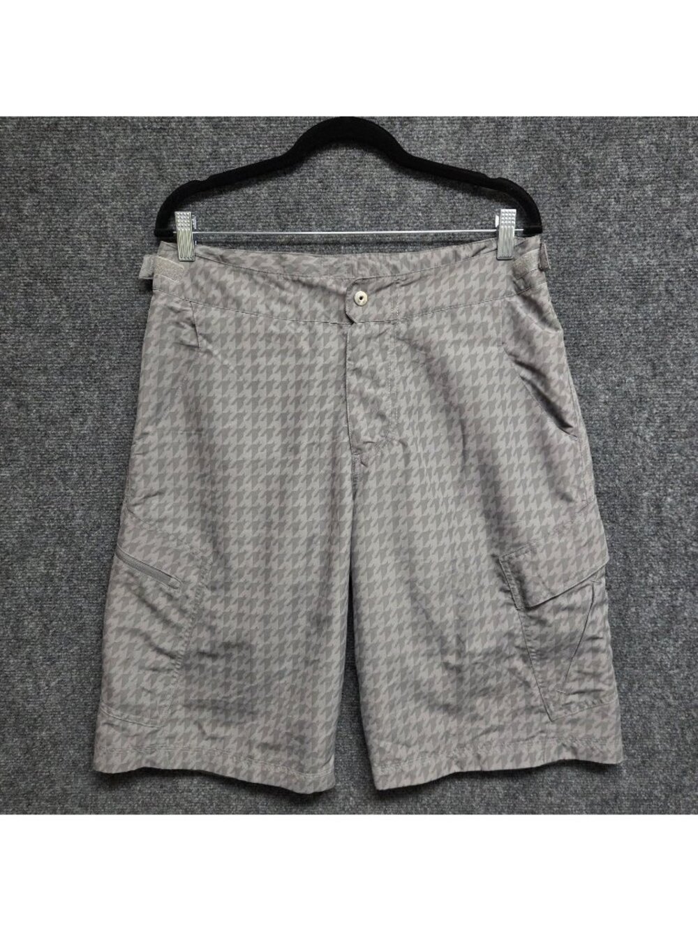 Fox Racing Shorts Mens 32 Gray Y2K Houndstooth Mountain Bike MTB Skater Pad